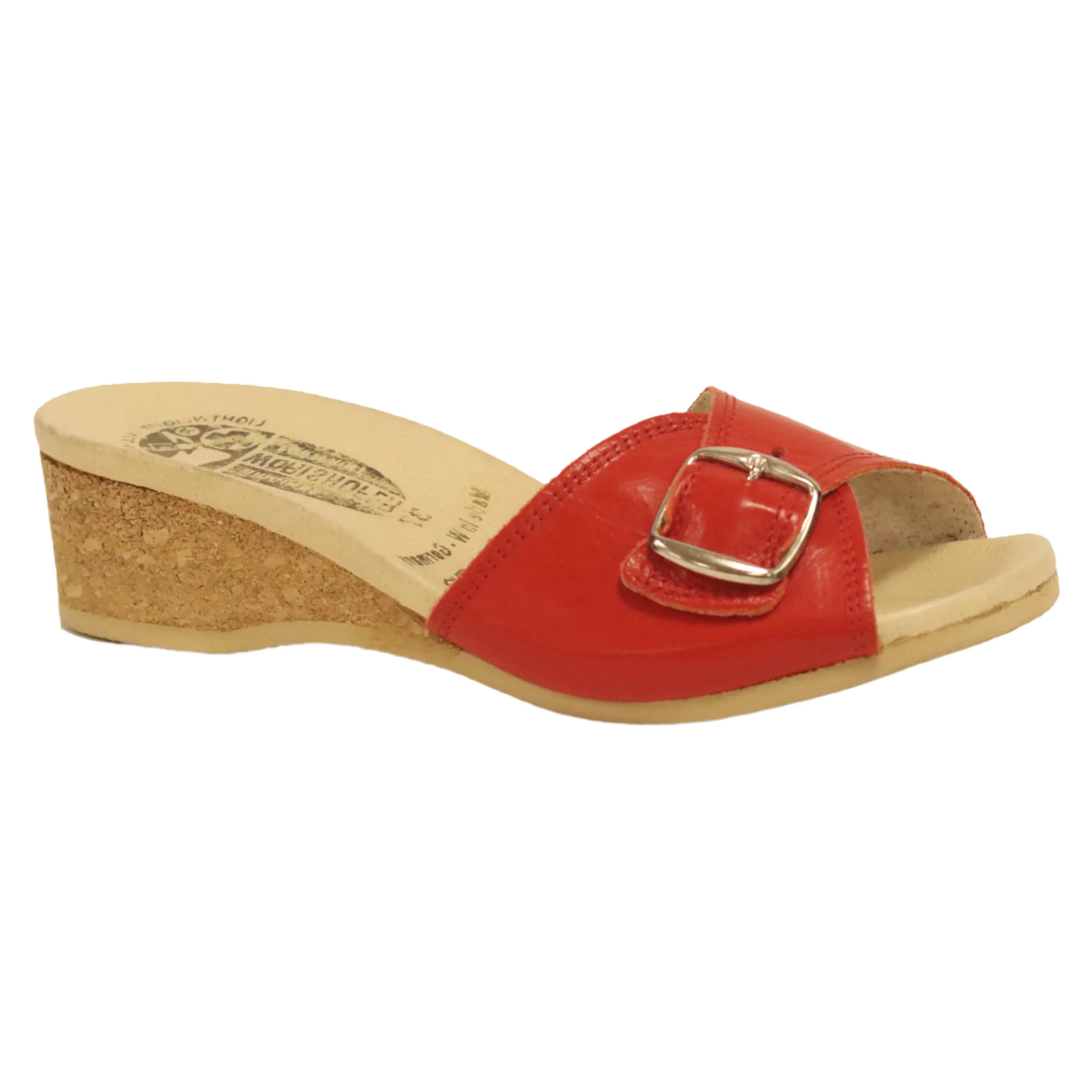 #140 Classic Smooth Leather Mule | Red