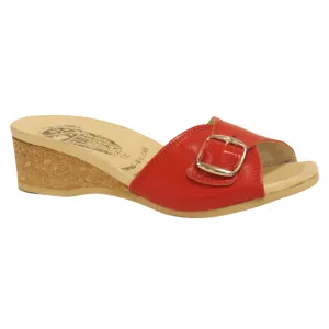 #140 Classic Smooth Leather Mule | Red
