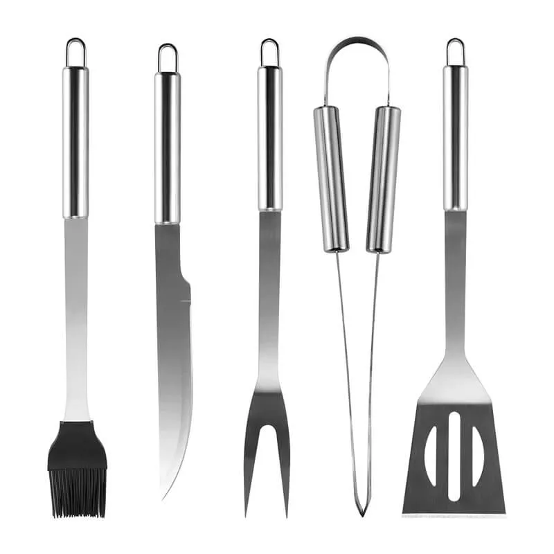 5-Piece BBQ Grill Tool Set with Storage Bag