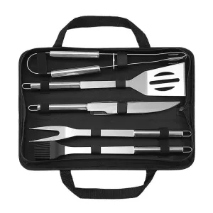 5-Piece BBQ Grill Tool Set with Storage Bag