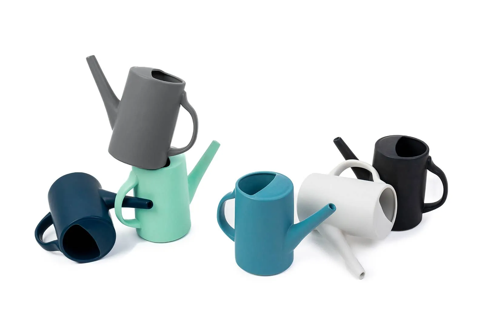 6" Gemstone Watering Can | White Sesame