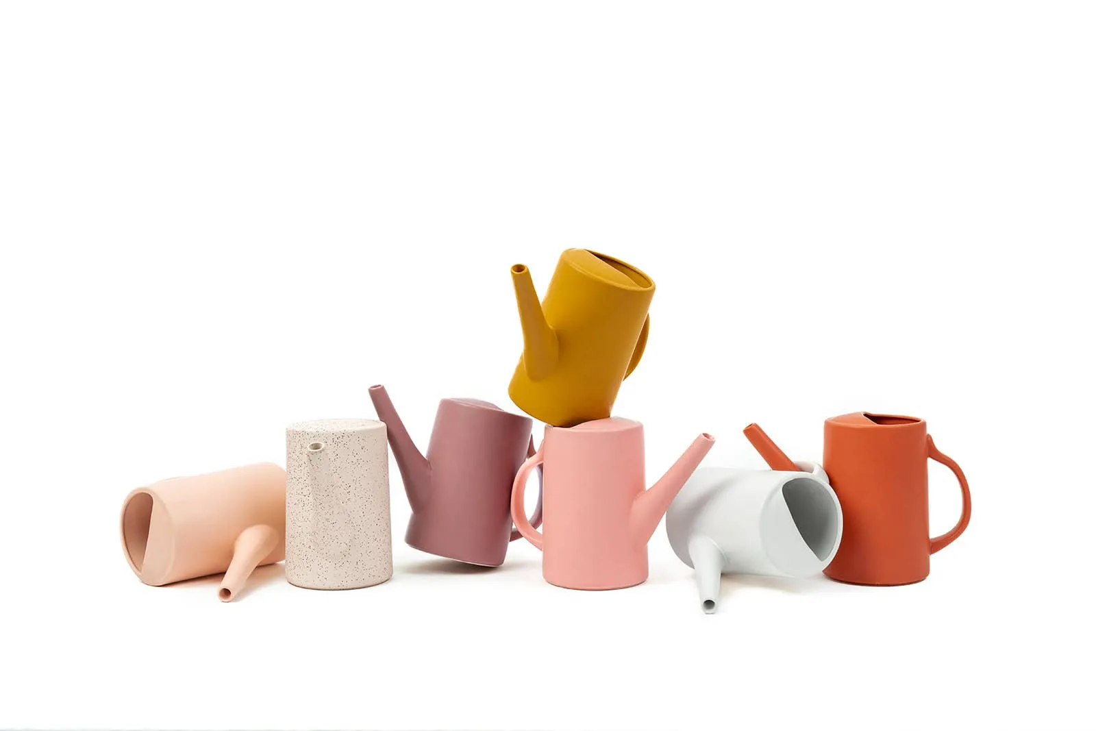 6" Gemstone Watering Can | White Sesame