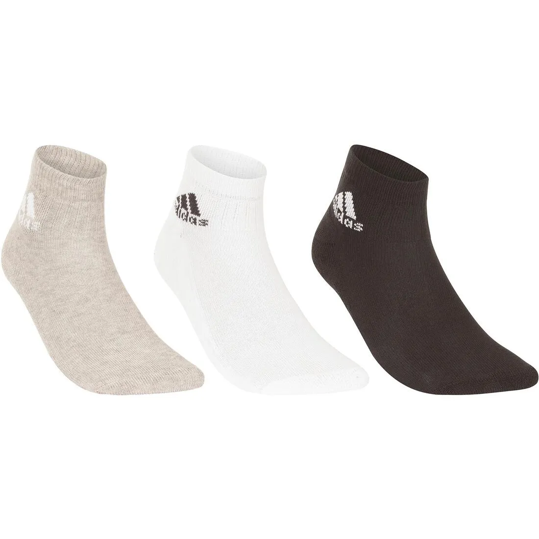 AdiAnkle Mid Tennis Socks Tri-Pack - White/Black
