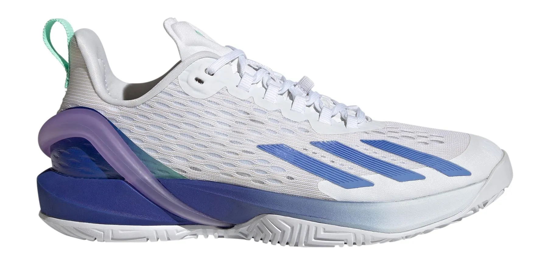 adidas Adizero Cybersonic Womens Tennis Shoes - Cloud White / Blue Fusion / Pulse Mint