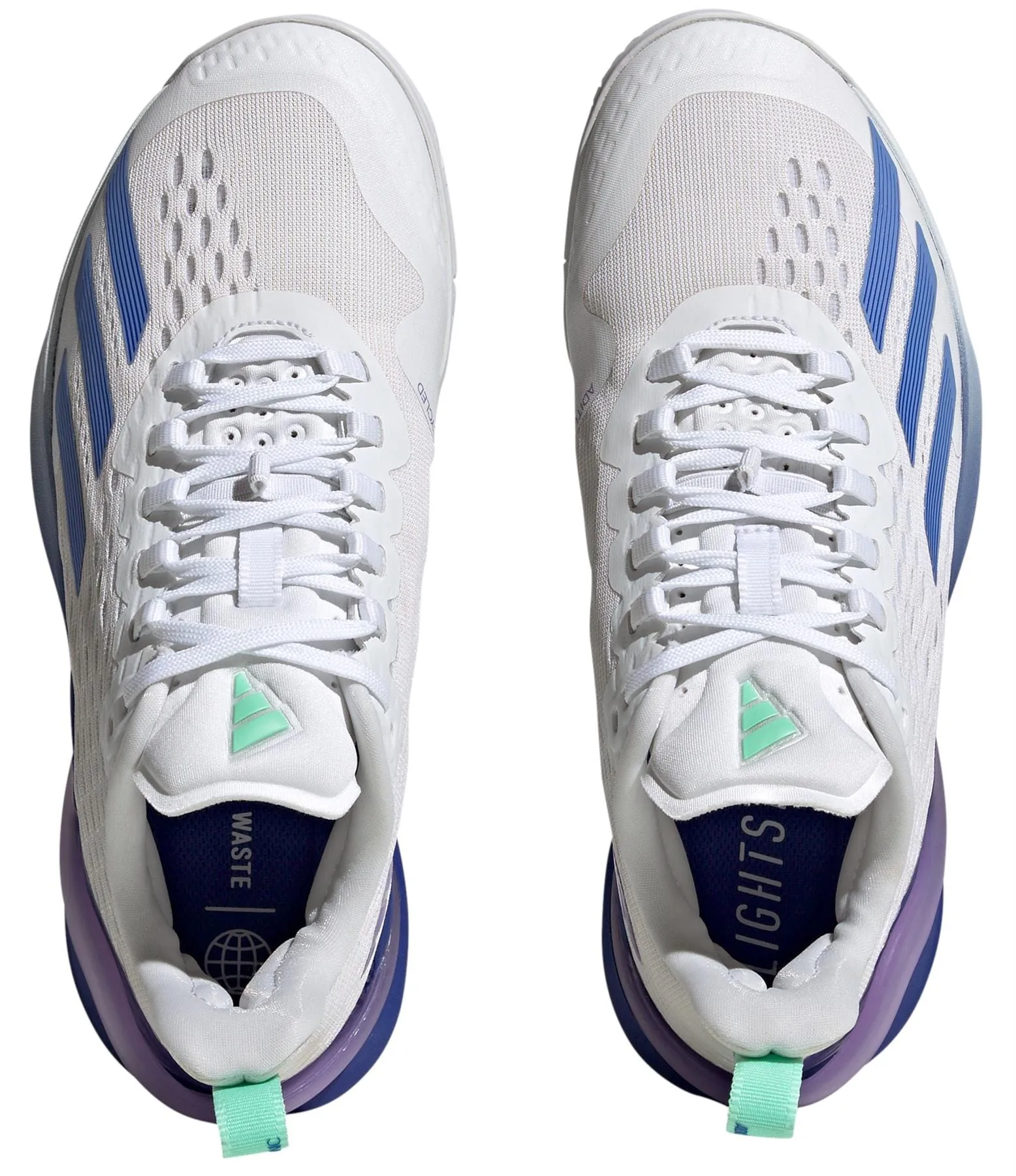 adidas Adizero Cybersonic Womens Tennis Shoes - Cloud White / Blue Fusion / Pulse Mint