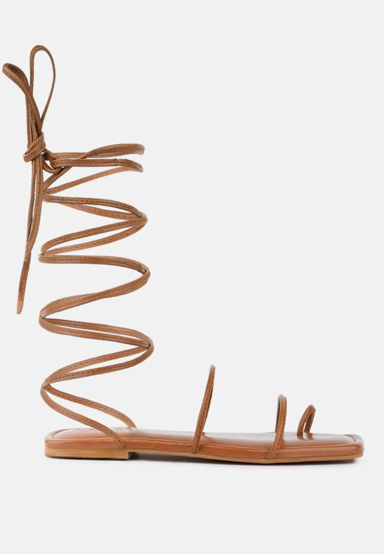 Amatha Essential Toe Ring Summer Leather Flats By Ruw