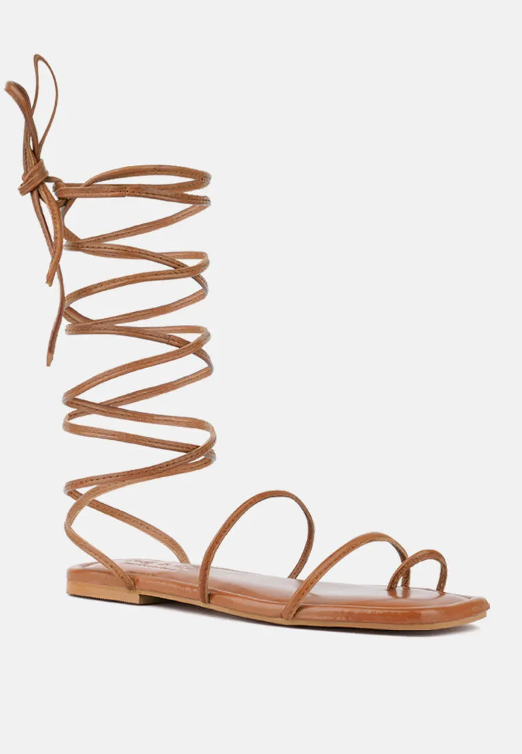 Amatha Essential Toe Ring Summer Leather Flats By Ruw