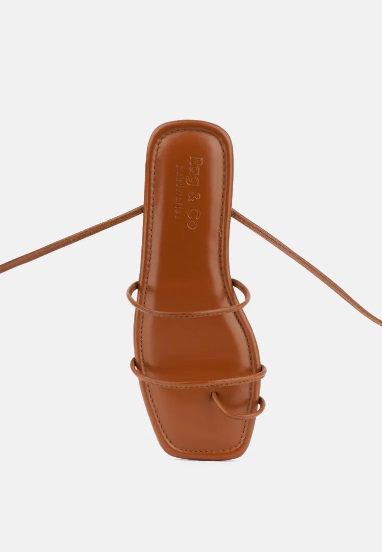 Amatha Essential Toe Ring Summer Leather Flats By Ruw