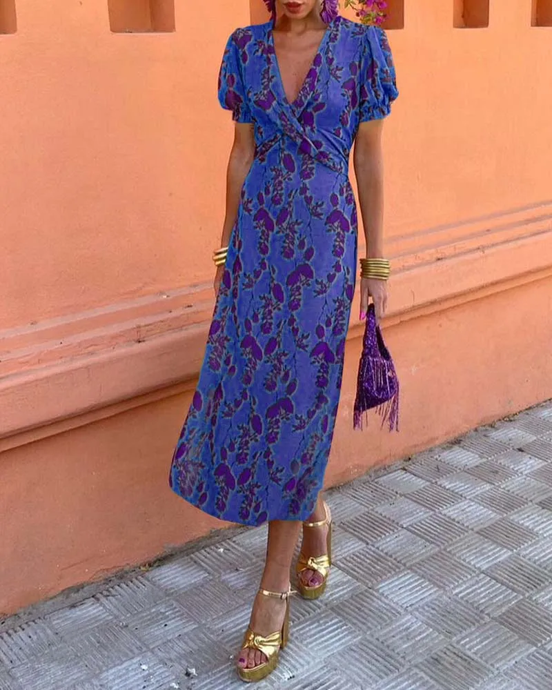 Angelina - Stunning V-Neck Midi Dress