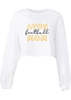 Avon Football Mom Crop Long Sleeve Tee