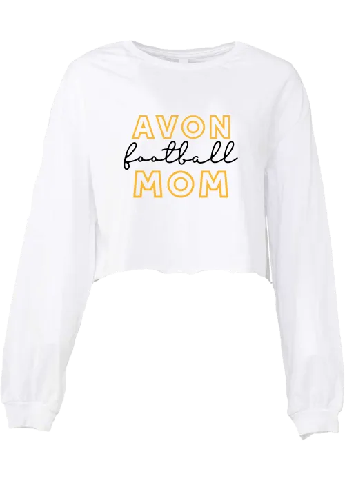 Avon Football Mom Crop Long Sleeve Tee