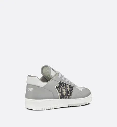 B27 Low-Top Sneaker • Gray and White Smooth Calfskin with Beige and Black Dior Oblique Jacquard