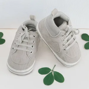 Baby Moo Textured Grey Lace Up Sneakers