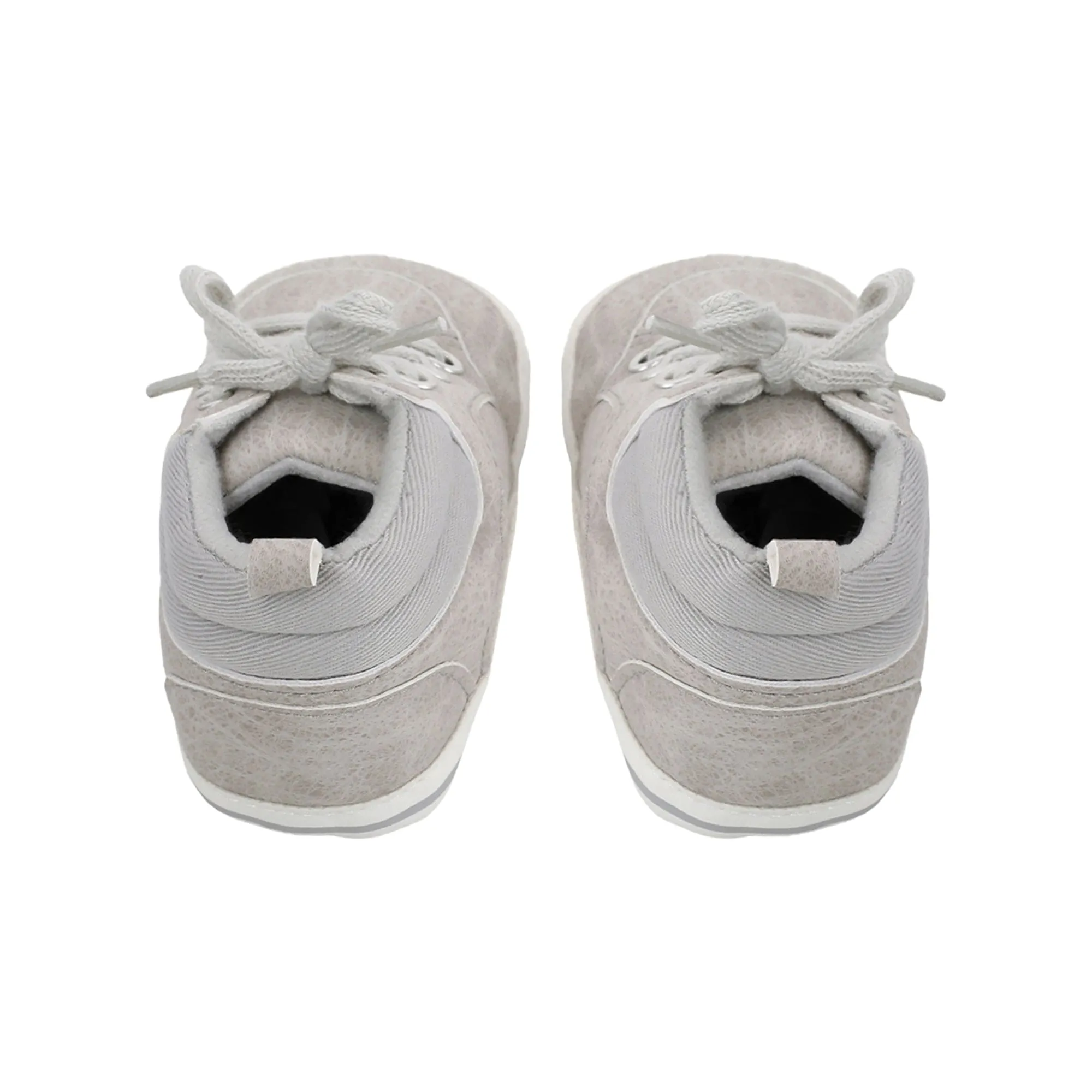 Baby Moo Textured Grey Lace Up Sneakers