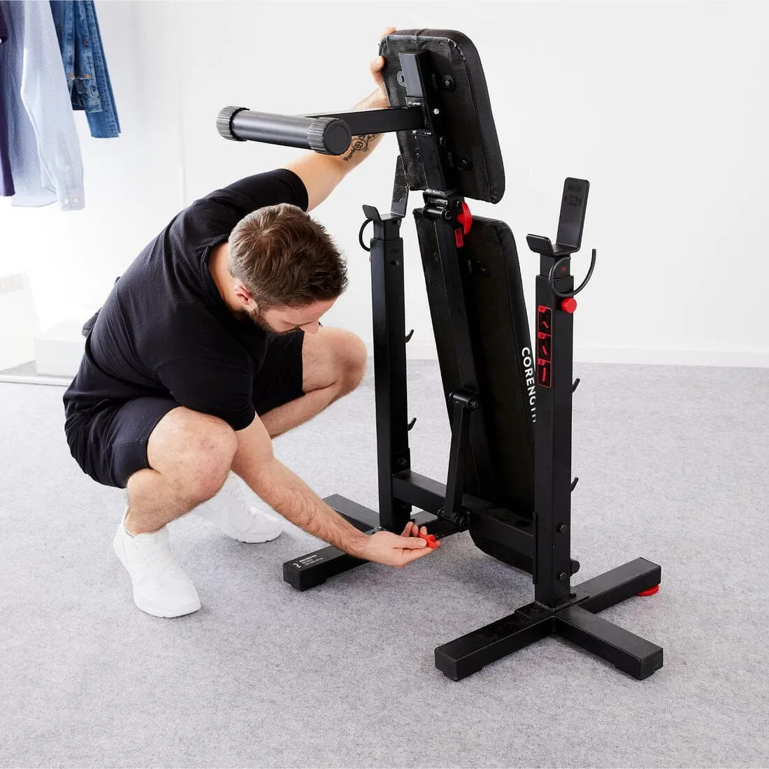 Banc de musculation avec chandelles pliables, inclinable - bench press fold