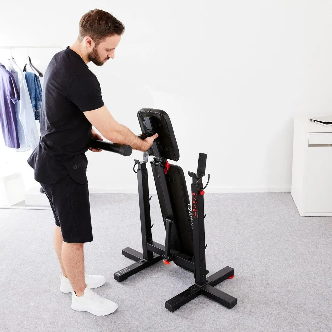 Banc de musculation avec chandelles pliables, inclinable - bench press fold