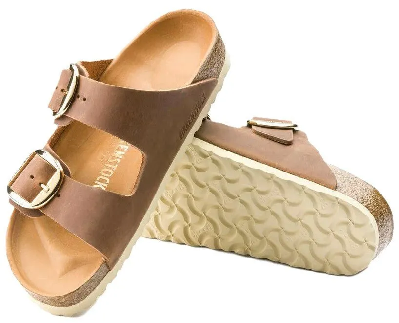 Birkenstock Arizona Big Buckle Sandals - Cognac Oiled Leather | Comfortable Cork Footbed