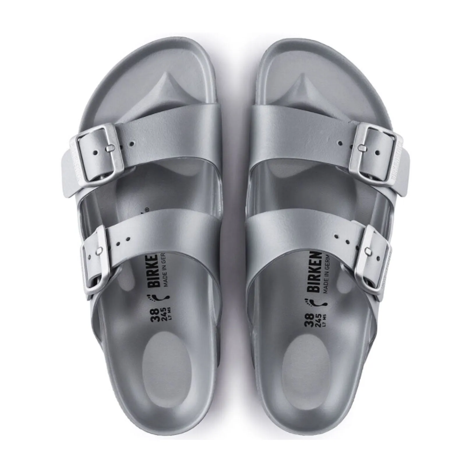 Birkenstock Arizona EVA Narrow Slide Sandal (Women) - Metallic Silver