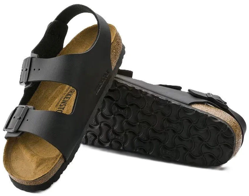 Birkenstock Milano Sandals -  Black Birko-Flor | Comfortable Cork Footbed