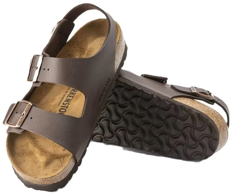 Birkenstock Milano Sandals - Dark Brown Birko-Flor | Comfortable Cork Footbed