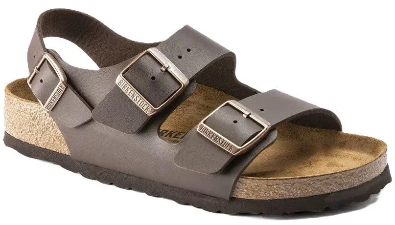 Birkenstock Milano Sandals - Dark Brown Birko-Flor | Comfortable Cork Footbed