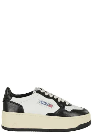 Black And White Platform Low Sneakers