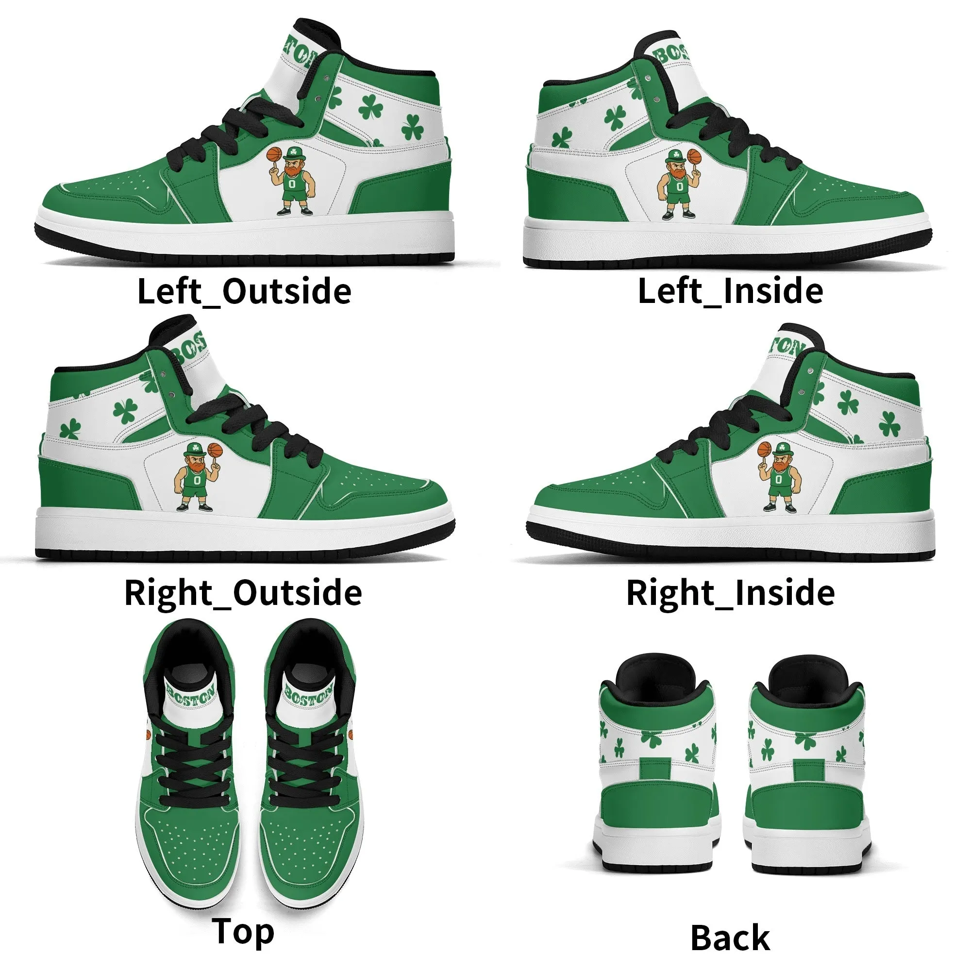 Boston Basketball Team Themed Shoes For Kids