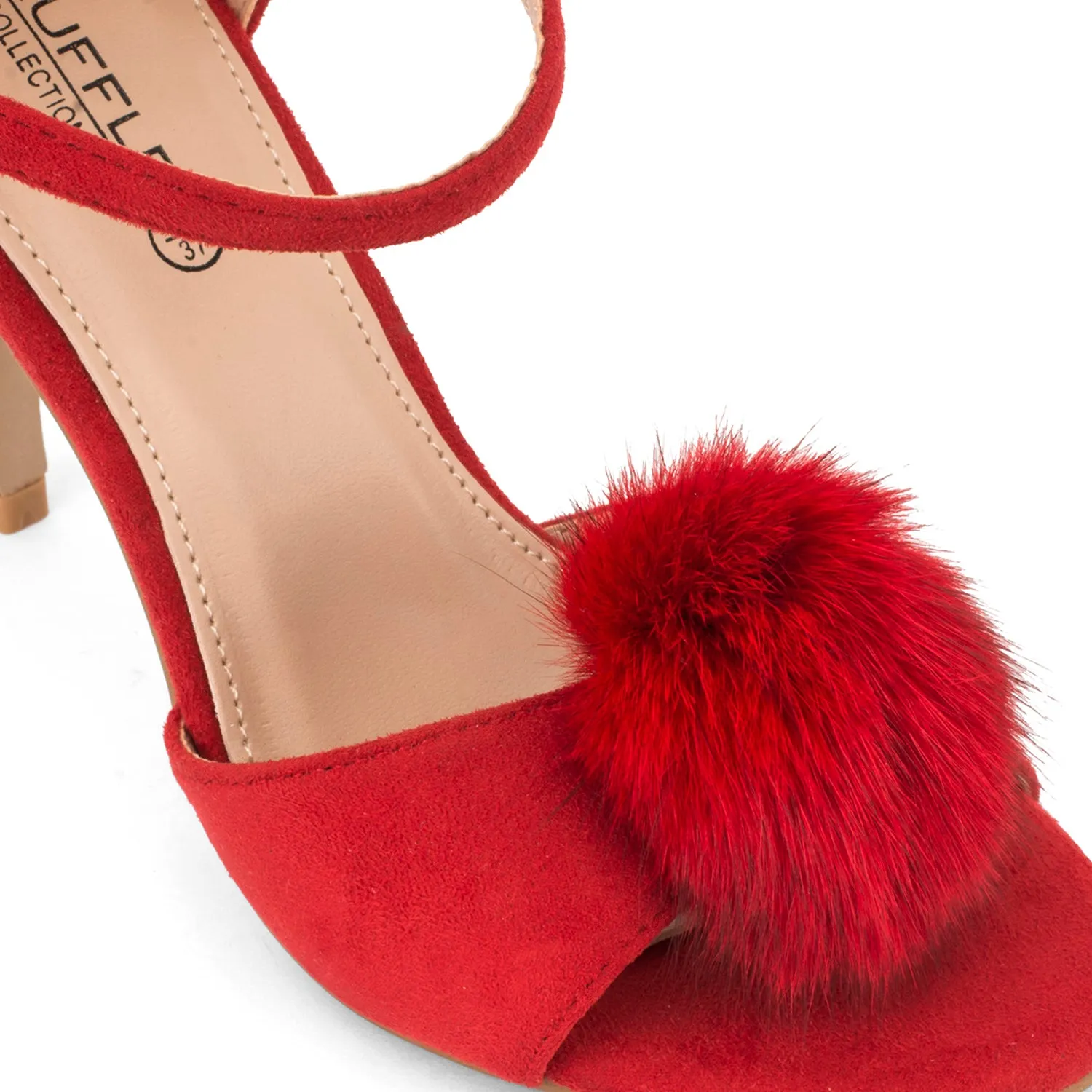 Bunny Ear Pom Pom Stiletto Sandal