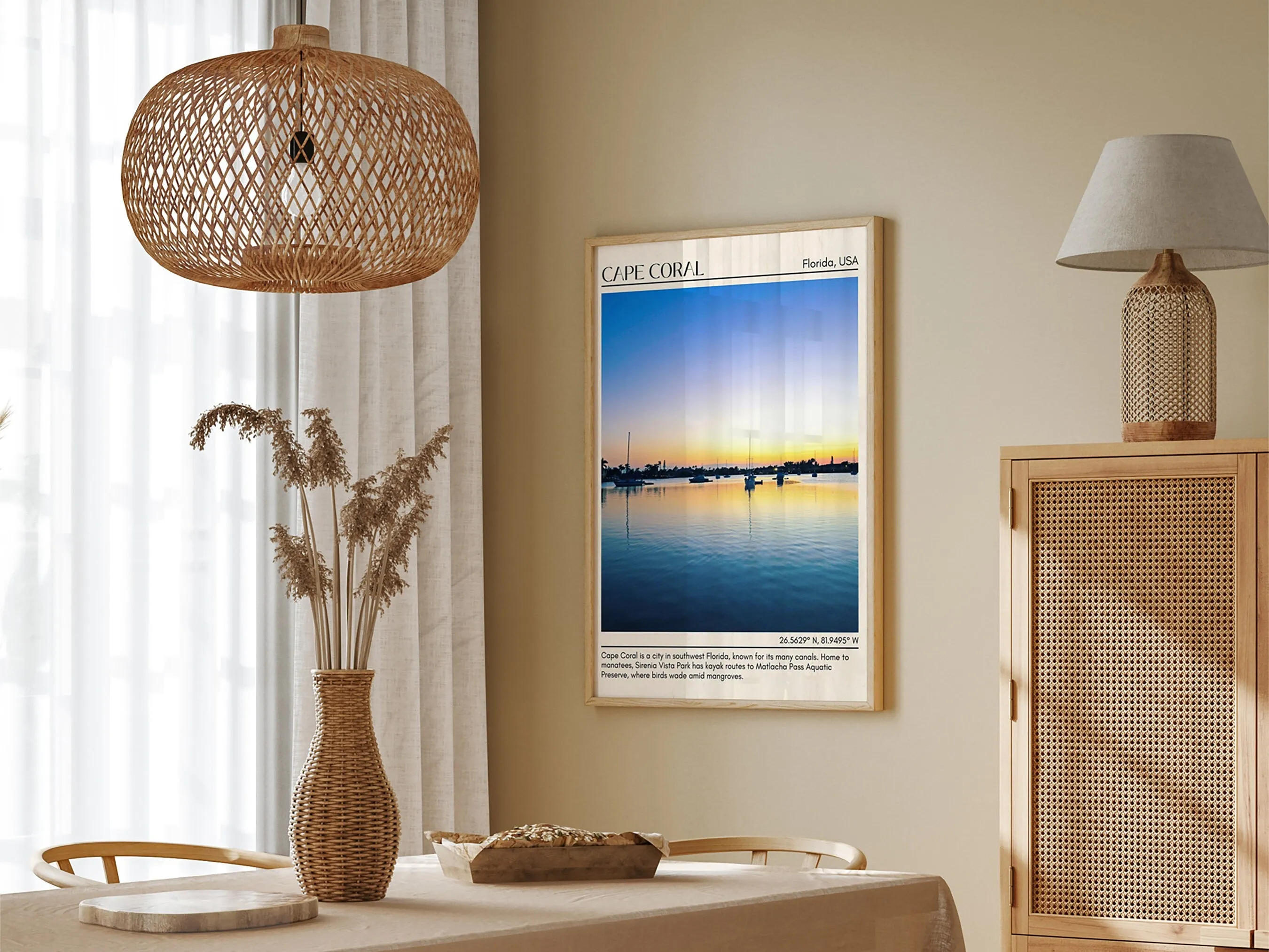 Cape Coral Minimal Wall Art, Florida, USA
