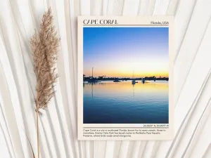 Cape Coral Minimal Wall Art, Florida, USA