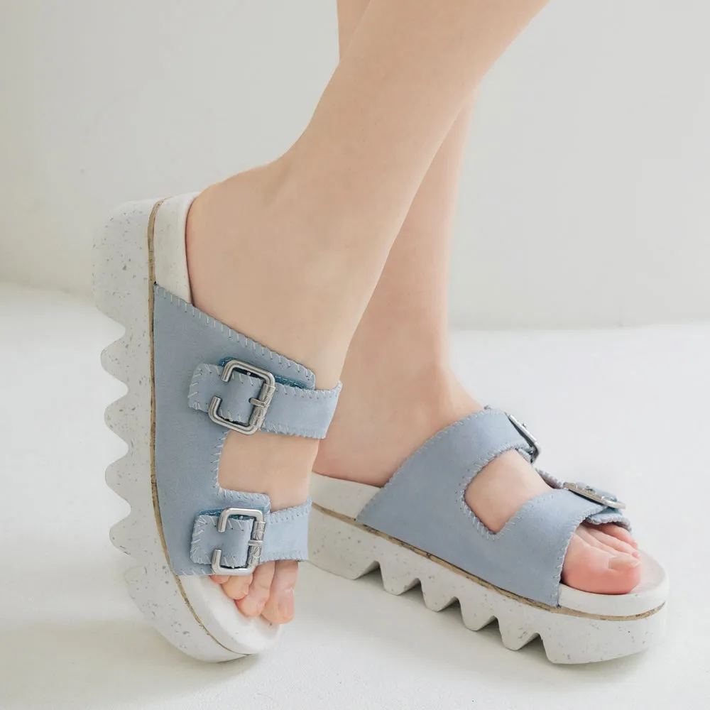 Capri Buckle Strap Slide Sandals (Skyway)