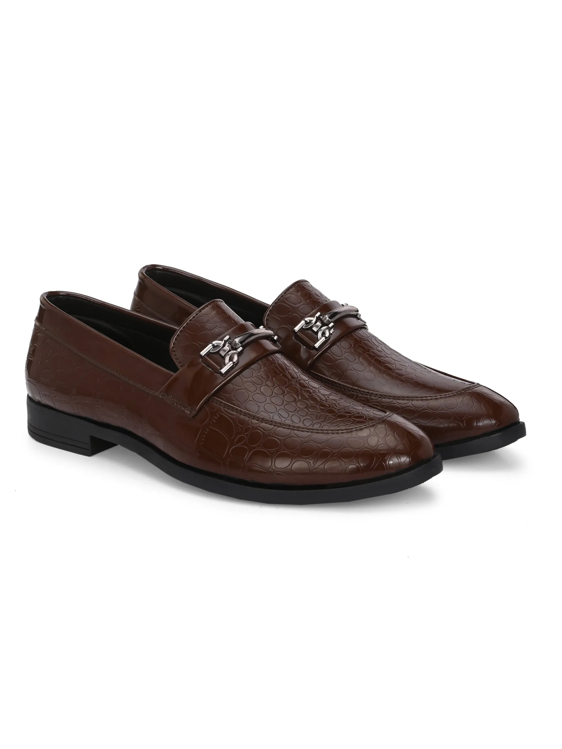 CARLO ROMANO BY WASAN VEGAN LEATHER CROCO PATENT MOCCASIN FOR MEN