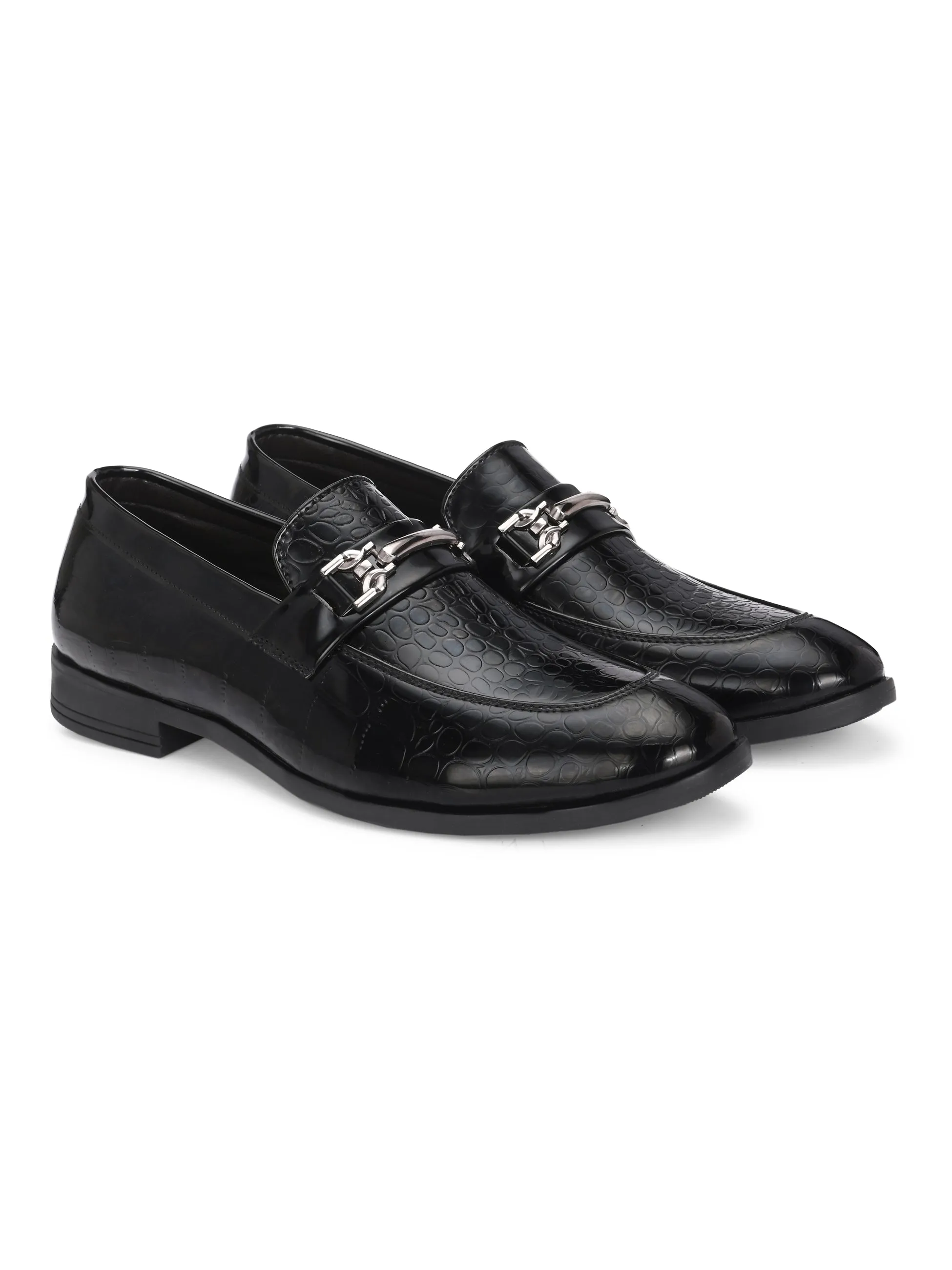 CARLO ROMANO BY WASAN VEGAN LEATHER CROCO PATENT MOCCASIN FOR MEN