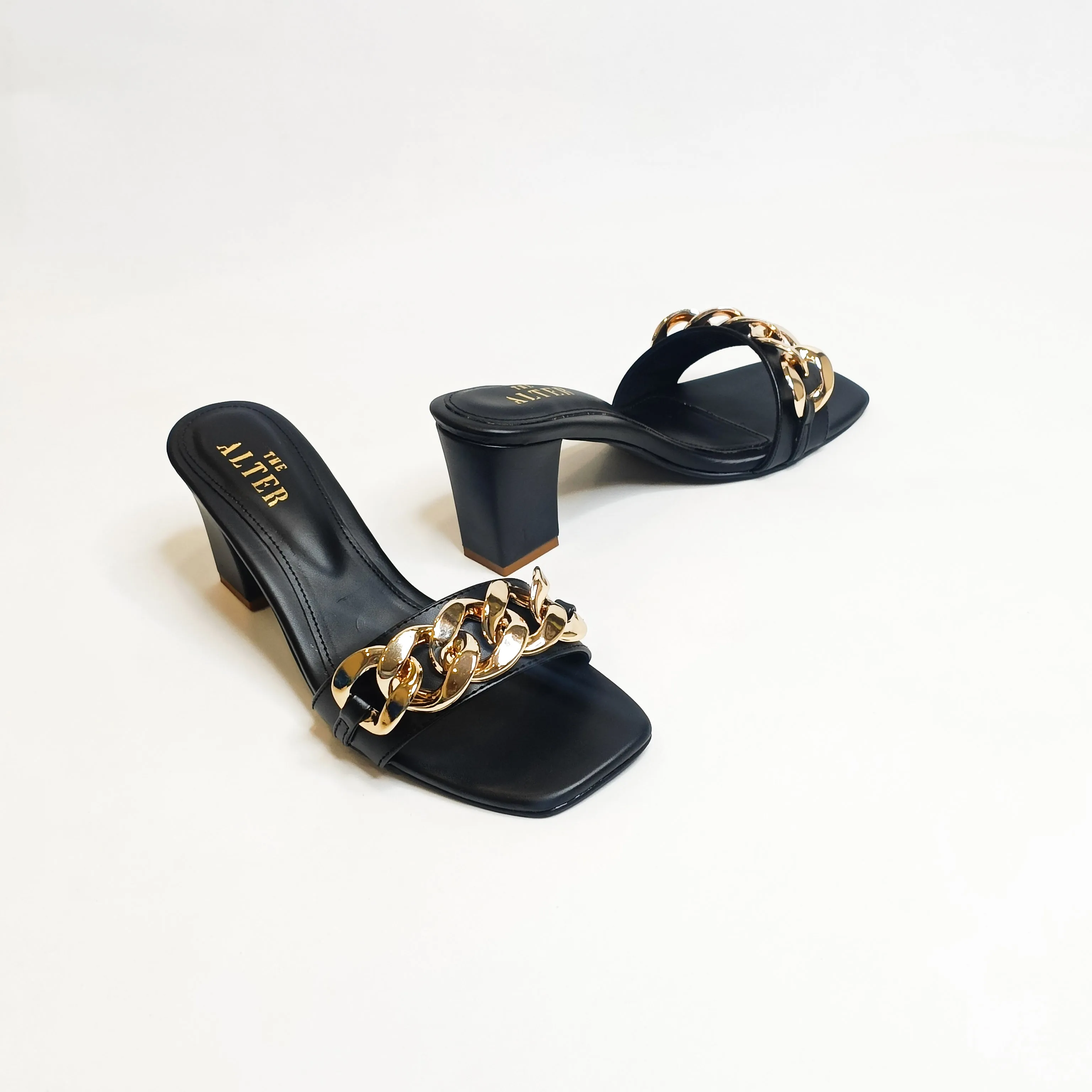 Chain Block Heels