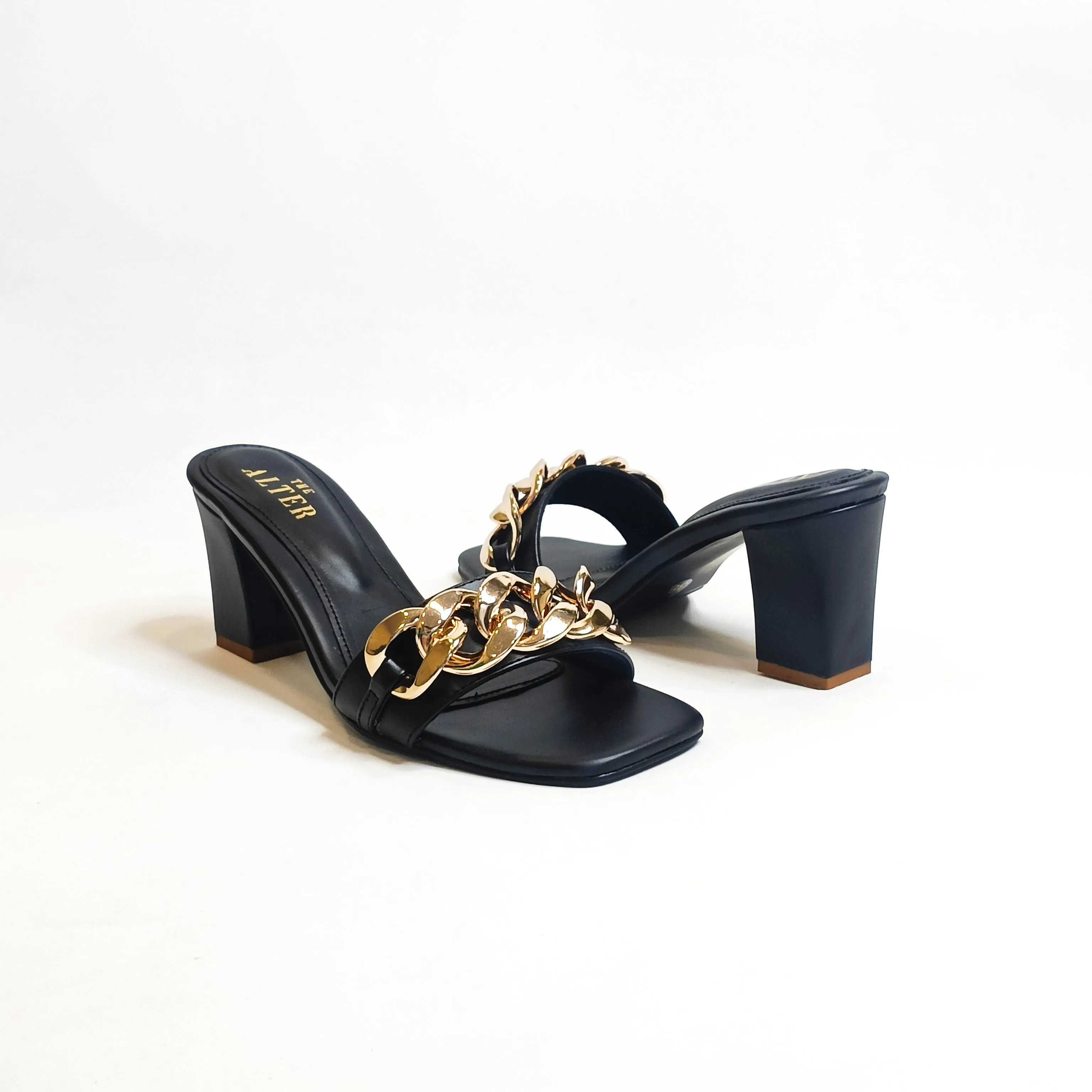 Chain Block Heels