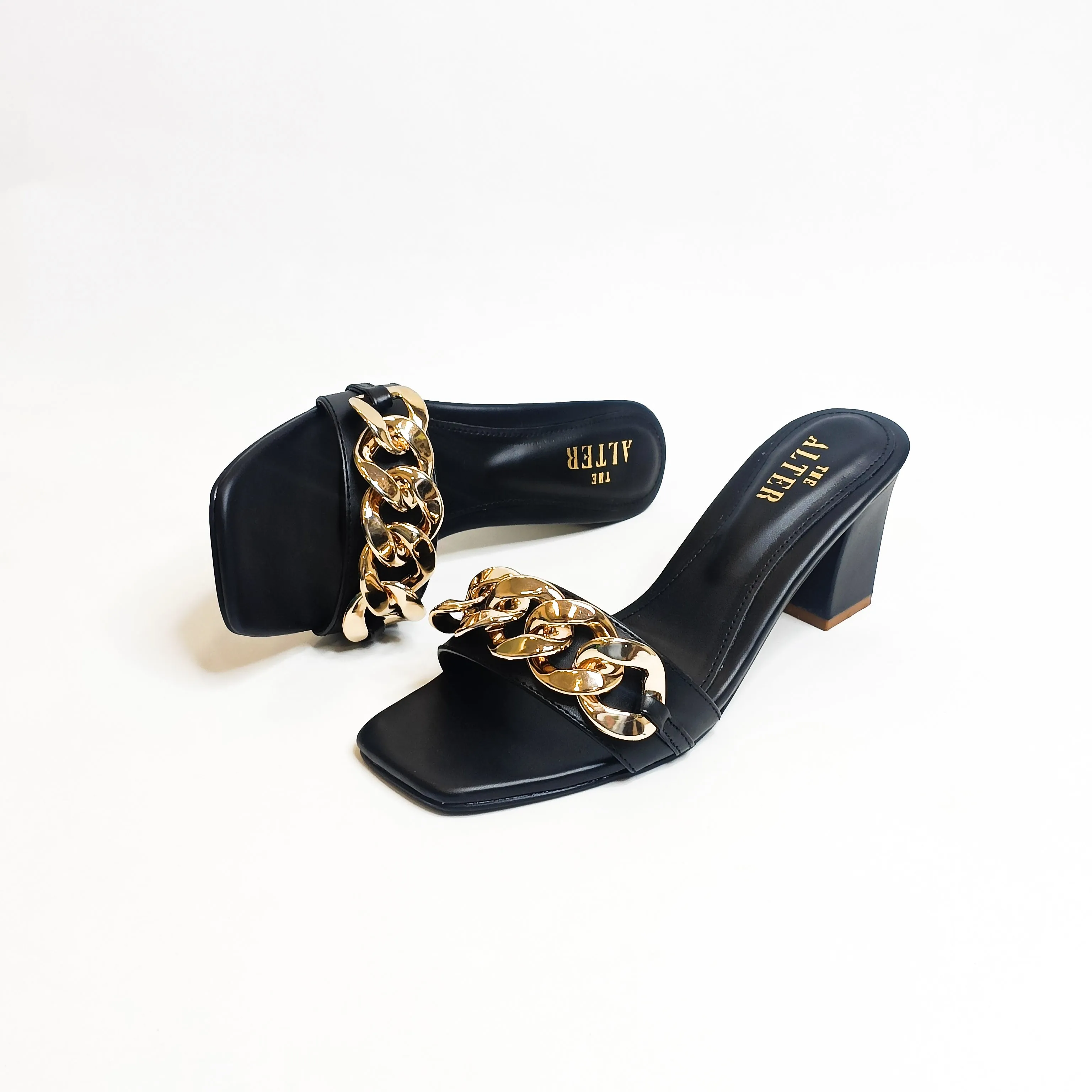 Chain Block Heels