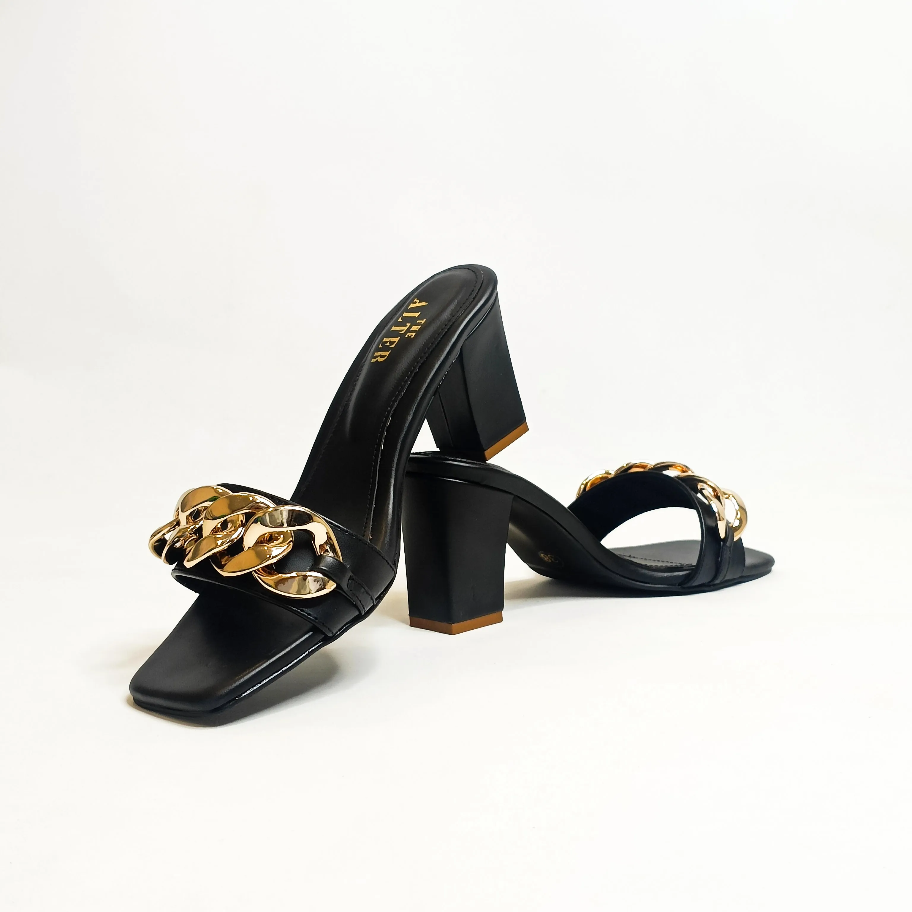 Chain Block Heels