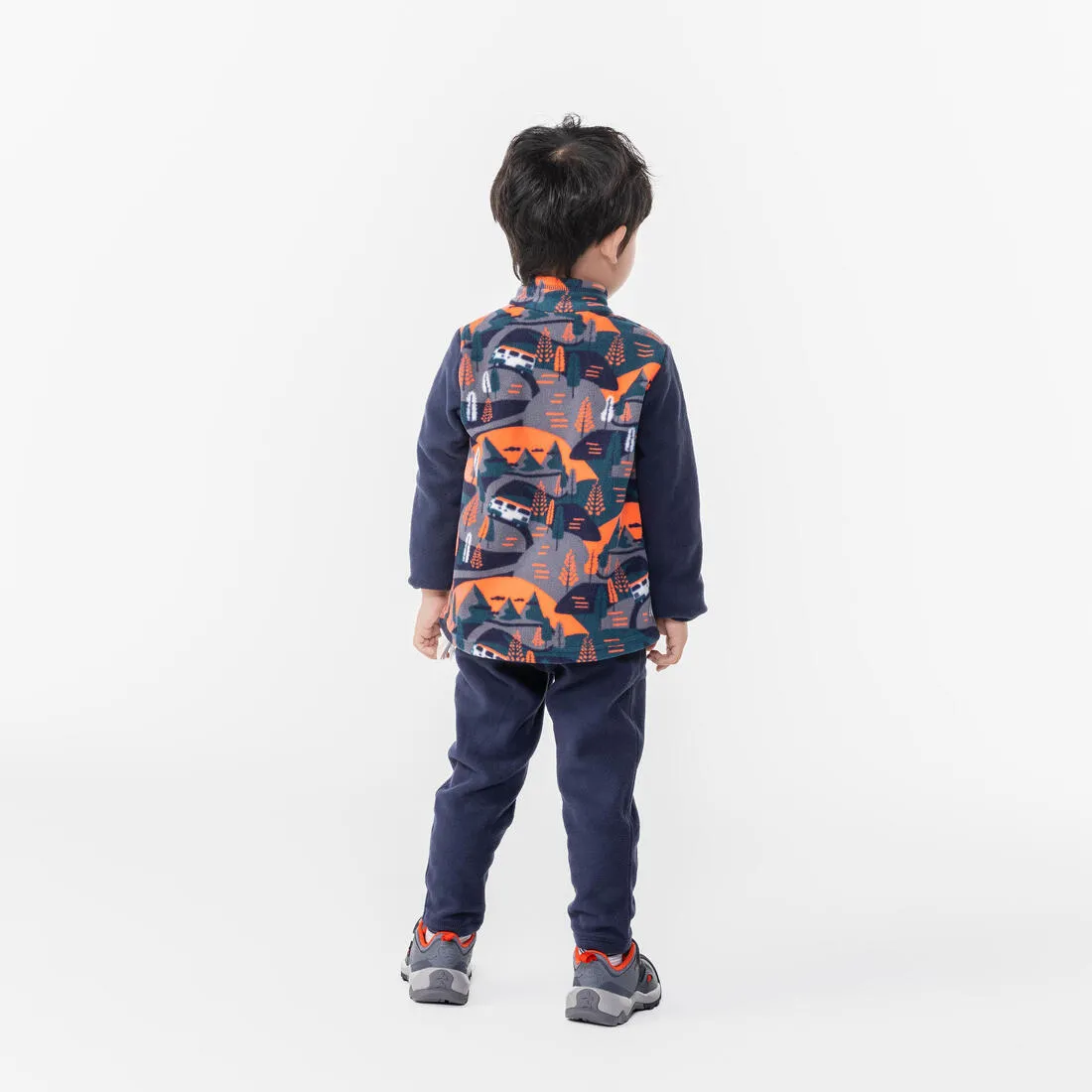 Chaussures de randonnée enfant à scratch Crossrock grise du 24 AU 34