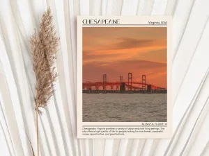 Chesapeake Minimal Wall Art, Virginia, USA