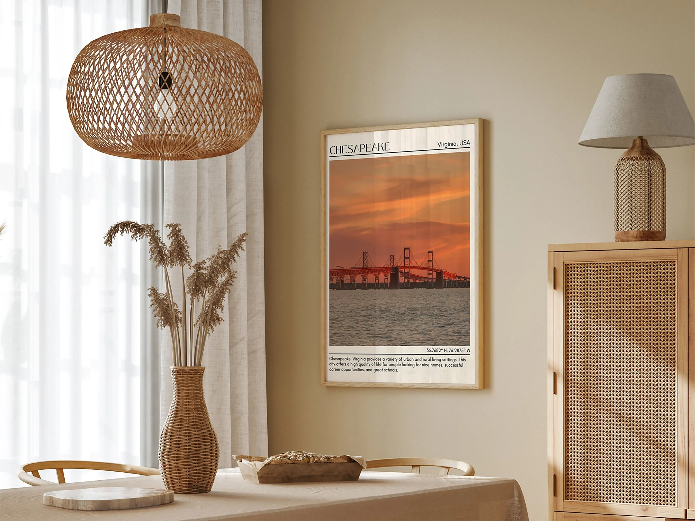 Chesapeake Minimal Wall Art, Virginia, USA