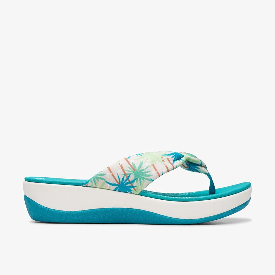 Clarks Women's Arla Glison Green Combi | Grey Fabric