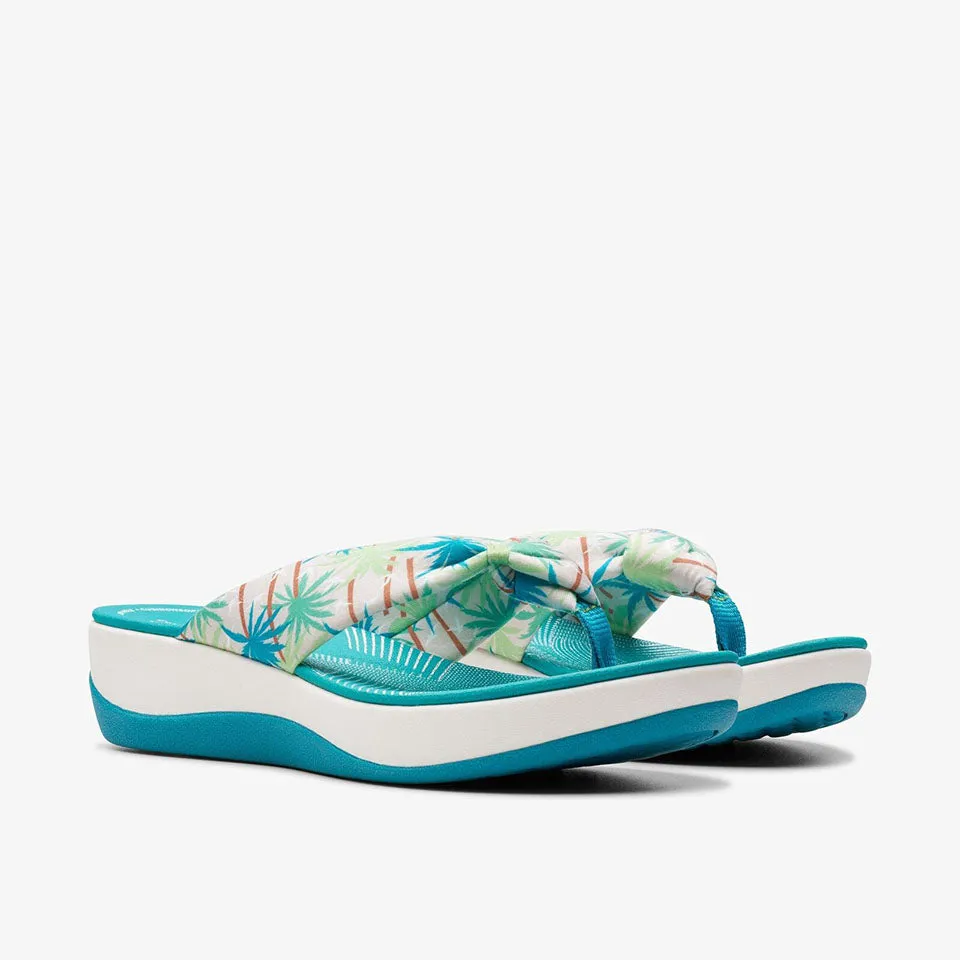 Clarks Women's Arla Glison Green Combi | Grey Fabric