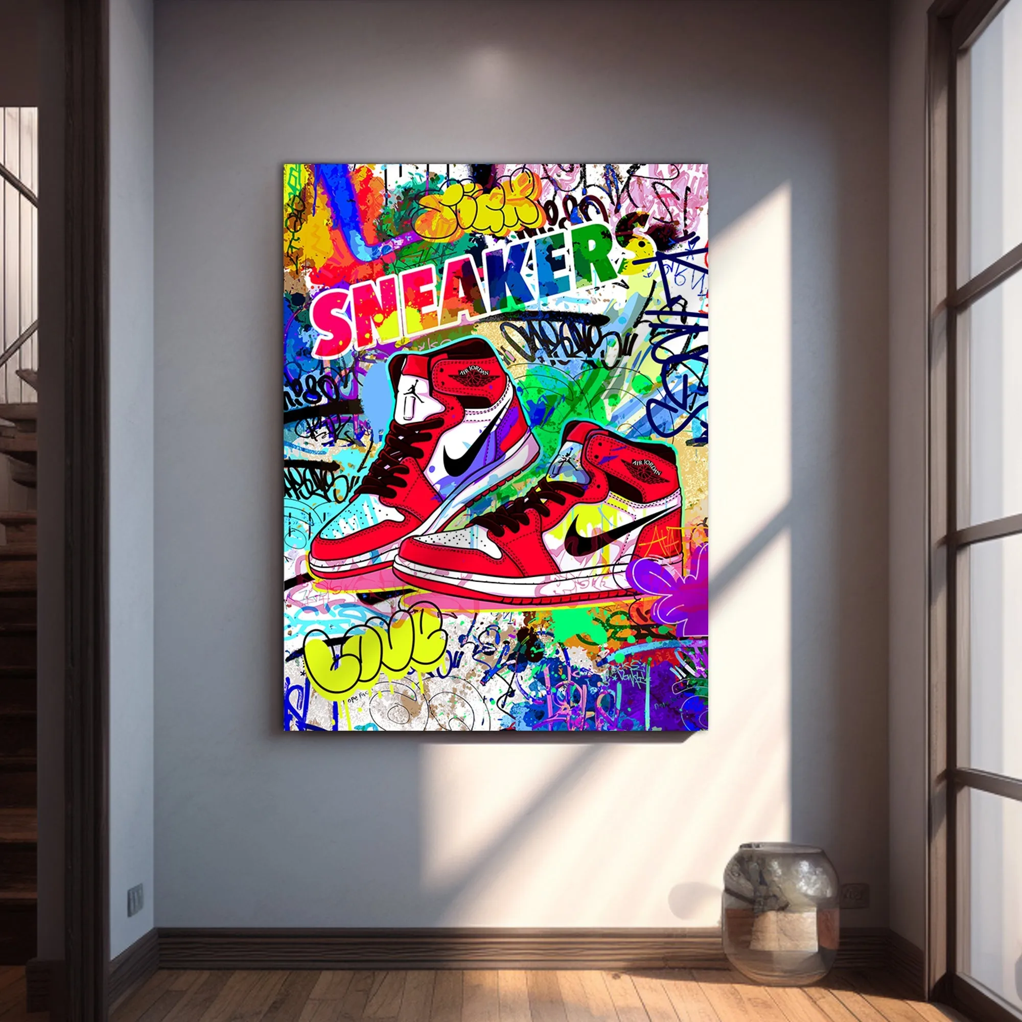 Cool Sneakers Canvas Paintings | Urban Shoe Art Collection for Living Room Bedroom Wall Decor