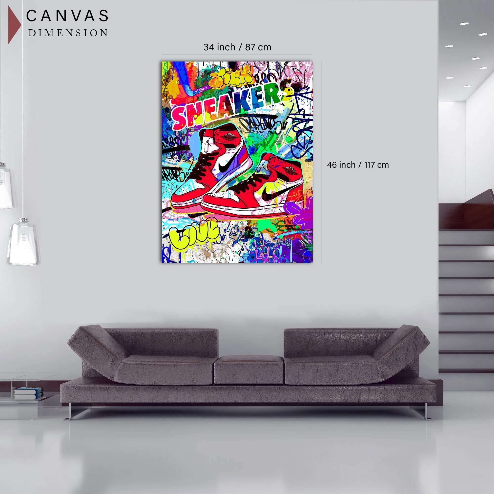 Cool Sneakers Canvas Paintings | Urban Shoe Art Collection for Living Room Bedroom Wall Decor