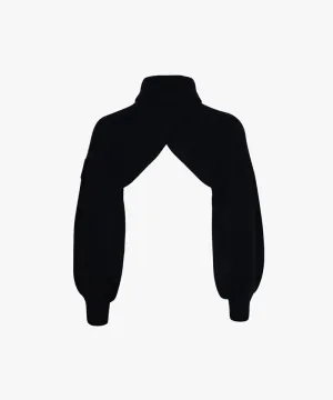 CREVE NINE: Swing High Neck Bolero - Black