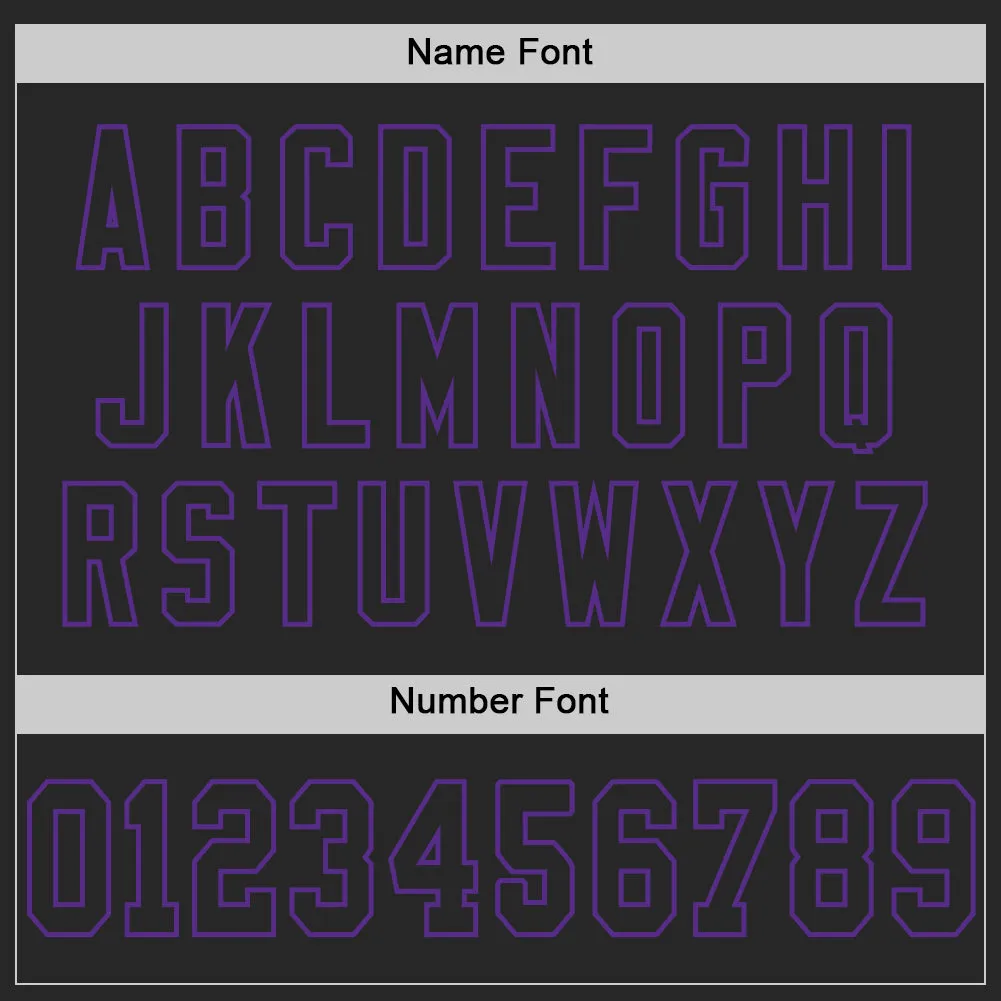 Custom Black Purple Mesh Authentic Football Jersey