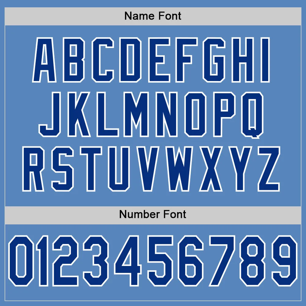 Custom Light Blue Royal-White Mesh Authentic Football Jersey