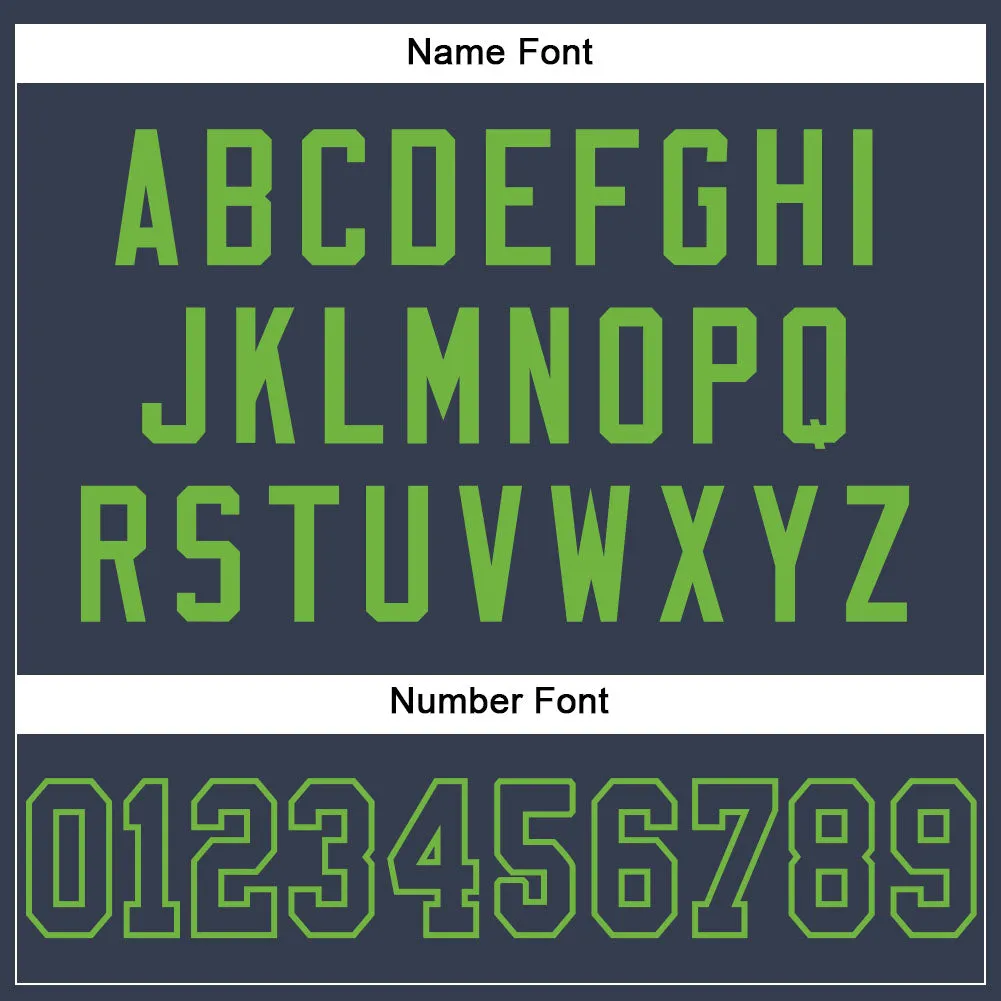 Custom Navy Navy-Neon Green Mesh Authentic Football Jersey