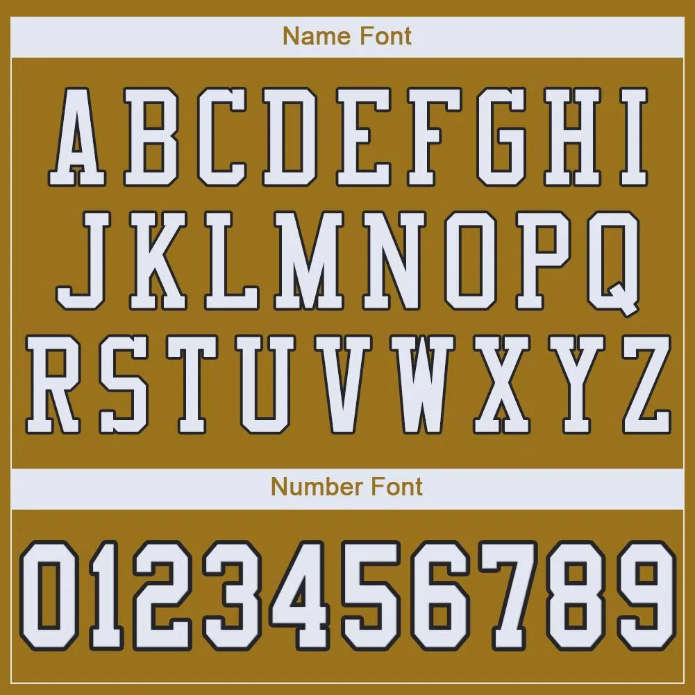 Custom Old Gold White-Black Mesh Authentic Football Jersey