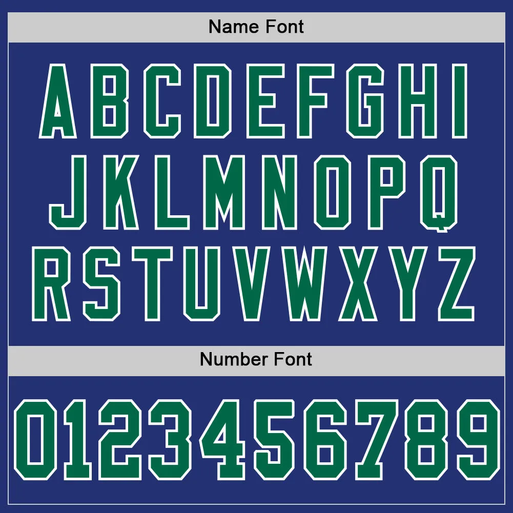Custom Royal Kelly Green-White Mesh Authentic Throwback Football Jersey